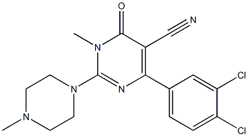 2-(4-Methylpiperazin-1-yl)-3-methyl-4-oxo-6-(3,4-dichlorophenyl)-3,4-dihydropyrimidine-5-carbonitrile Struktur