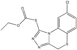 [(8-クロロ-4H-[1,2,4]トリアゾロ[3,4-c][1,4]ベンゾチアジン-1-イル)チオ]ぎ酸エチル 化学構造式