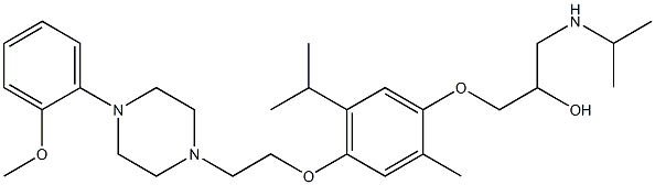  3-[4-[2-[4-(2-Methoxyphenyl)-1-piperazinyl]ethoxy]-2-methyl-5-isopropylphenoxy]-1-(isopropylamino)-2-propanol