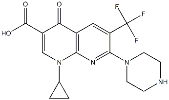 6-(Trifluoromethyl)-1,4-dihydro-1-cyclopropyl-4-oxo-7-(piperazin-1-yl)-1,8-naphthyridine-3-carboxylic acid