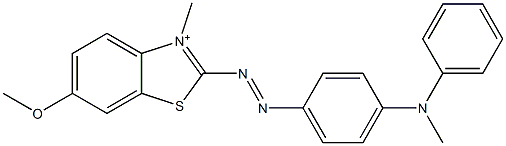 2-[p-(N-Methylanilino)phenylazo]-3-methyl-6-methoxybenzothiazol-3-ium Struktur