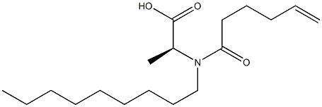 N-(5-ヘキセノイル)-N-ノニルアラニン 化学構造式