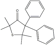 2,2,5,5-テトラメチル-4,4-ジフェニルチオラン-3-オン 化学構造式
