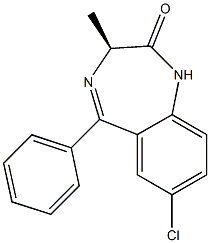 (S)-7-Chloro-3-methyl-5-phenyl-1H-1,4-benzodiazepine-2(3H)-one Struktur