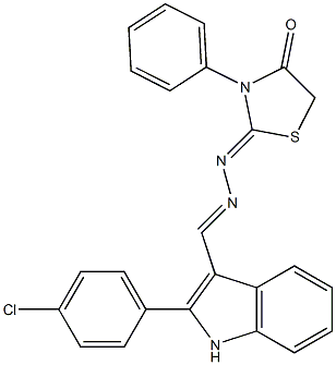 2-(4-Chlorophenyl)-1H-indole-3-carbaldehyde (3-phenyl-4-oxothiazolidin-2-ylidene)hydrazone