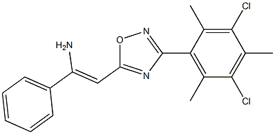 5-[(Z)-2-Amino-2-(phenyl)ethenyl]-3-(3,5-dichloro-2,4,6-trimethylphenyl)-1,2,4-oxadiazole 结构式