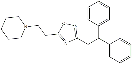 1-[2-[3-(2,2-ジフェニルエチル)-1,2,4-オキサジアゾール-5-イル]エチル]ピペリジン 化学構造式