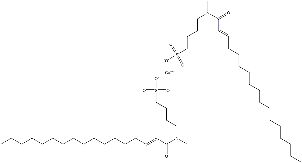 Bis[4-[N-(2-heptadecenoyl)-N-methylamino]-1-butanesulfonic acid]calcium salt Structure