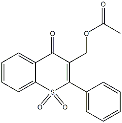 3-(Acetyloxymethyl)-2-phenyl-4H-1-benzothiopyran-4-one 1,1-dioxide,,结构式