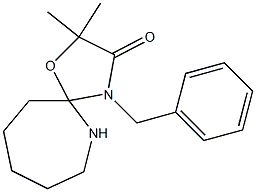 4-ベンジル-2,2-ジメチル-1-オキサ-4,6-ジアザスピロ[4.6]ウンデカン-3-オン 化学構造式