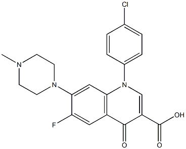 6-Fluoro-1-(4-chlorophenyl)-1,4-dihydro-7-(4-methyl-1-piperazinyl)-4-oxoquinoline-3-carboxylic acid Structure