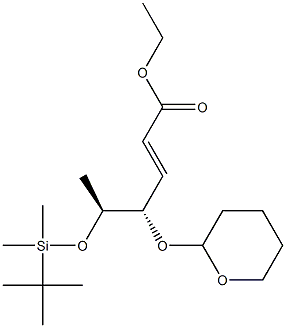 (4S,5S,E)-4-[(テトラヒドロ-2H-ピラン)-2-イルオキシ]-5-(tert-ブチルジメチルシリルオキシ)-2-ヘキセン酸エチル 化学構造式