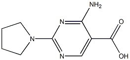 4-Amino-2-(1-pyrrolidinyl)pyrimidine-5-carboxylic acid,,结构式