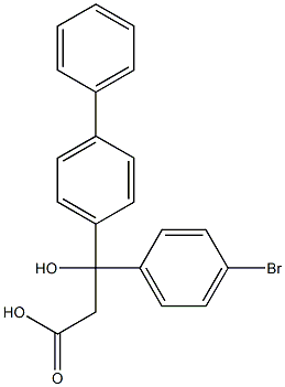 (+)-3-(4-Biphenylyl)-3-(p-bromophenyl)-3-hydroxypropanoic acid,,结构式