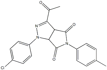1,3a,4,5,6,6a-Hexahydro-3-acetyl-4,6-dioxo-5-(4-methylphenyl)-1-(4-chlorophenyl)pyrrolo[3,4-c]pyrazole,,结构式