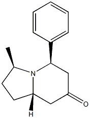 (3R,5R,8aS)-3-Methyl-5-phenyl-1,2,3,5,6,8a-hexahydroindolizin-7(8H)-one Struktur