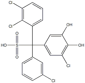 (3-Chlorophenyl)(2,3-dichlorophenyl)(5-chloro-3,4-dihydroxyphenyl)methanesulfonic acid 结构式