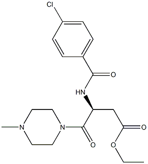 (S)-3-[(4-クロロベンゾイル)アミノ]-4-(4-メチルピペラジン-1-イル)-4-オキソ酪酸エチル 化学構造式