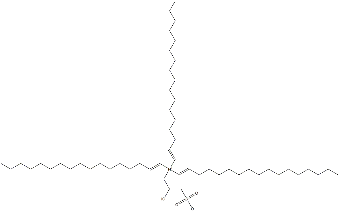 N,N-Di(1-heptadecenyl)-N-(2-hydroxy-3-sulfonatopropyl)-1-heptadecen-1-aminium Struktur