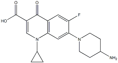 1-Cyclopropyl-6-fluoro-1,4-dihydro-7-(4-amino-1-piperidinyl)-4-oxoquinoline-3-carboxylic acid Structure