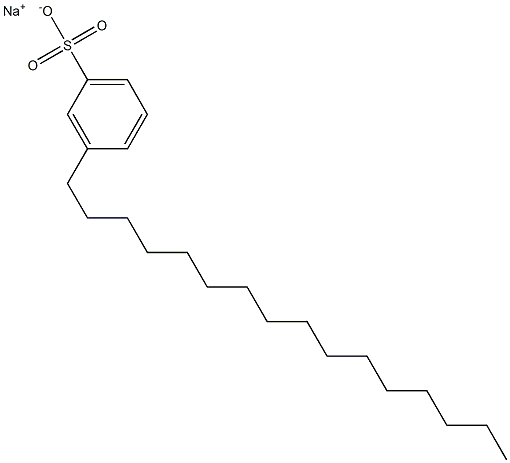 3-ヘキサデシルベンゼンスルホン酸ナトリウム 化学構造式