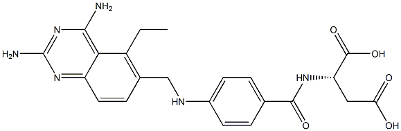 N-[4-[[(2,4-Diamino-5-ethylquinazolin-6-yl)methyl]amino]benzoyl]-L-aspartic acid,,结构式