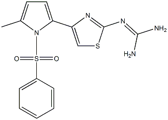 2-[[Amino(amino)methylene]amino]-4-(1-phenylsulfonyl-2-methyl-1H-pyrrol-5-yl)thiazole,,结构式