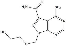 4-Amino-1-(2-hydroxyethoxymethyl)-1H-pyrazolo[3,4-d]pyrimidine-3-carboxamide,,结构式