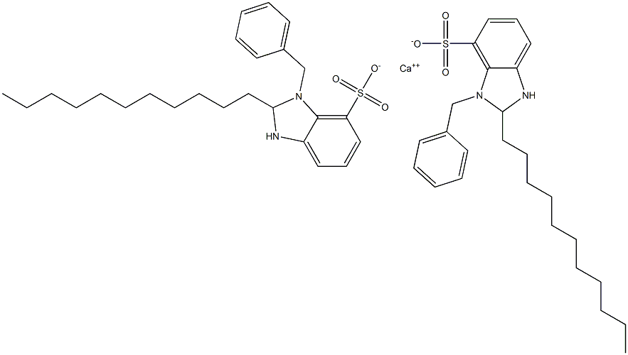 Bis(1-benzyl-2,3-dihydro-2-undecyl-1H-benzimidazole-7-sulfonic acid)calcium salt 结构式