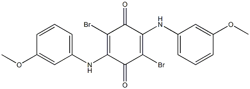 2,5-Bis[(3-methoxyphenyl)amino]-3,6-dibromo-2,5-cyclohexadiene-1,4-dione,,结构式