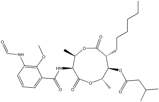 3-Methylbutanoic acid (3S,4R,7R,8R,9S)-3-[(3-formylamino-2-methoxybenzoyl)amino]-4,9-dimethyl-2,6-dioxo-7-hexyl-1,5-dioxonan-8-yl ester