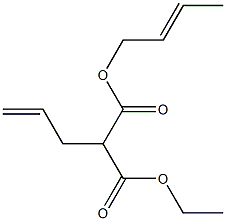 2-(2-プロペニル)マロン酸1-エチル3-[(E)-2-ブテニル] 化学構造式