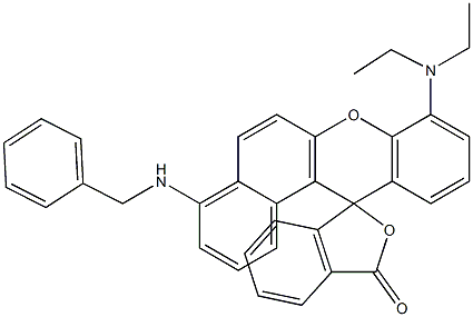 4'-Benzylamino-8'-diethylaminospiro[isobenzofuran-1(3H),12'-[12H]benzo[a]xanthen]-3-one 结构式