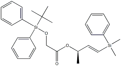 [[Diphenyl(tert-butyl)silyl]oxy]acetic acid (E,R)-1-[dimethyl(phenyl)silyl]-1-buten-3-yl ester Structure