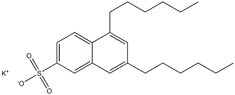 5,7-Dihexyl-2-naphthalenesulfonic acid potassium salt Struktur