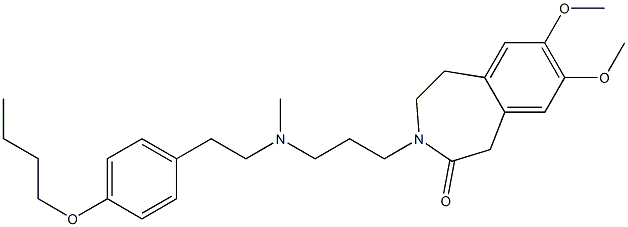 4,5-Dihydro-7,8-dimethoxy-3-[3-[N-methyl-2-(4-butoxyphenyl)ethylamino]propyl]-1H-3-benzazepin-2(3H)-one