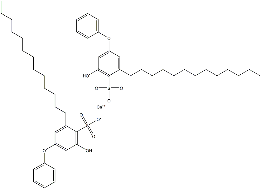 Bis(5-hydroxy-3-tridecyl[oxybisbenzene]-4-sulfonic acid)calcium salt Struktur