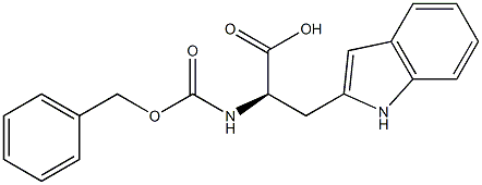 (R)-2-(ベンジルオキシカルボニルアミノ)-3-(1H-インドール-2-イル)プロピオン酸 化学構造式