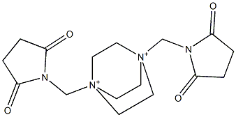 1,4-Bis[(2,5-dioxopyrrolidin-1-yl)methyl]-1,4-diazoniabicyclo[2.2.2]octane Structure