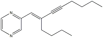 2-[(E)-2-ブチル-1-オクテン-3-イニル]ピラジン 化学構造式