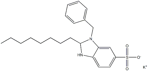 1-Benzyl-2,3-dihydro-2-octyl-1H-benzimidazole-6-sulfonic acid potassium salt Structure