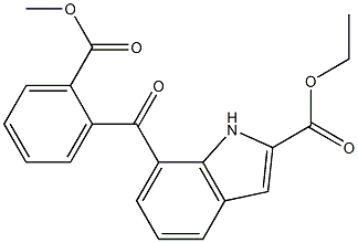 7-[2-(Methoxycarbonyl)benzoyl]-1H-indole-2-carboxylic acid ethyl ester Struktur