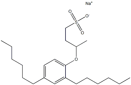 3-(2,4-Dihexylphenoxy)butane-1-sulfonic acid sodium salt Struktur