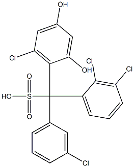 (3-Chlorophenyl)(2,3-dichlorophenyl)(6-chloro-2,4-dihydroxyphenyl)methanesulfonic acid