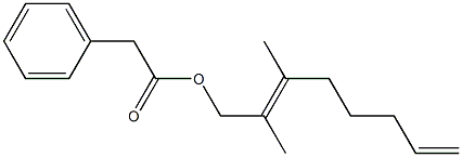 フェニル酢酸2,3-ジメチル-2,7-オクタジエニル 化学構造式