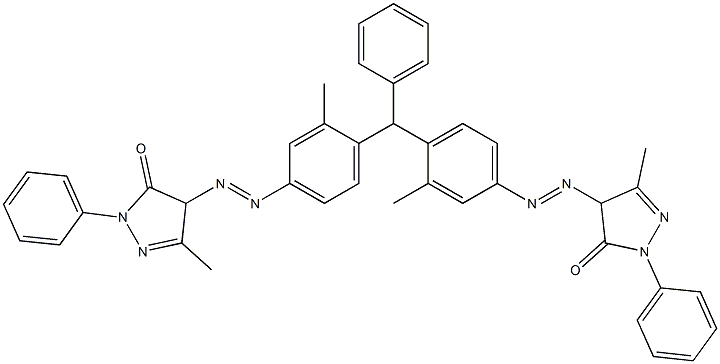 4,4'-[(Phenylmethylene)bis[(3-methyl-4,1-phenylene)azo]]bis(2,4-dihydro-5-methyl-2-phenyl-3H-pyrazol-3-one) Structure