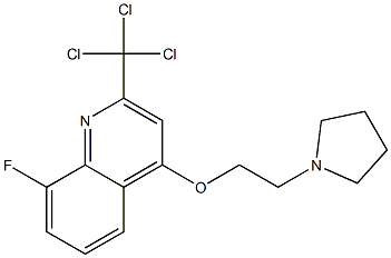 2-Trichloromethyl-4-[2-(1-pyrrolidinyl)ethoxy]-8-fluoroquinoline 结构式