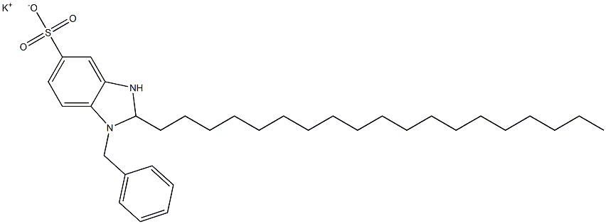 1-Benzyl-2,3-dihydro-2-nonadecyl-1H-benzimidazole-5-sulfonic acid potassium salt,,结构式