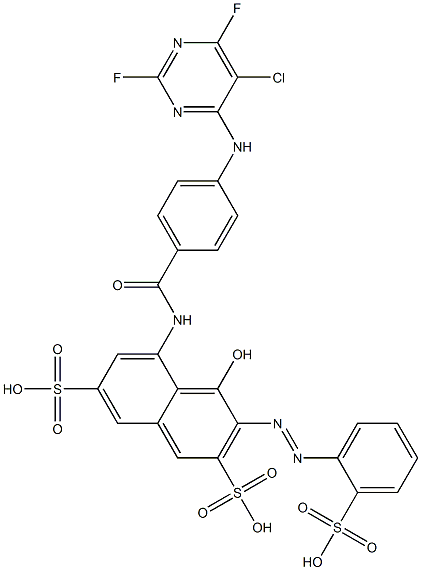 5-[[4-[(5-Chloro-2,6-difluoro-4-pyrimidinyl)amino]benzoyl]amino]-4-hydroxy-3-[(2-sulfophenyl)azo]-2,7-naphthalenedisulfonic acid