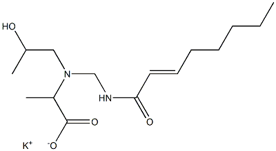 2-[N-(2-ヒドロキシプロピル)-N-(2-オクテノイルアミノメチル)アミノ]プロピオン酸カリウム 化学構造式